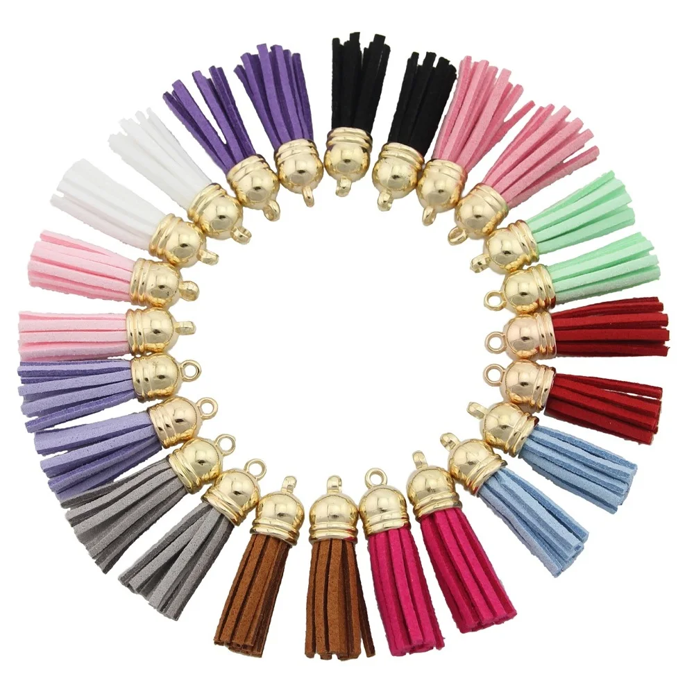

10pcs Suede Leather Tassel For Keychain Cellphone Straps Craft Jewellery Making Necklace Bracelet Earrings Pendant Charms L02