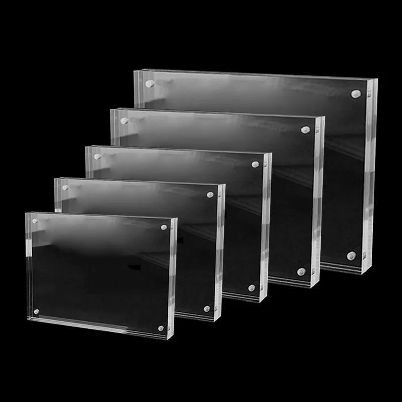 Acrylic Photo Frame Magnetic Picture Photo Poster Display Frame Table Sign Price Tag Freestanding Clear Label Paper Promotion
