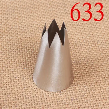 

HMZCN 1PCS #633 Piping Nozzle Cake Decorating Tools Stainless Steel Icing Nozzles Cream Pastry Nozzles Large Size Open Star Tips