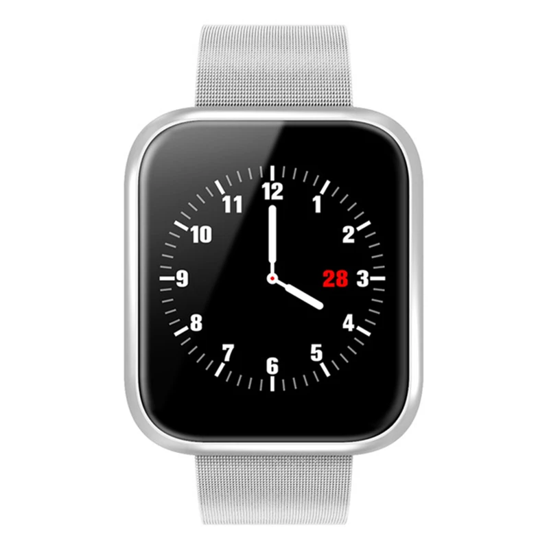 Смарт-часы для мужчин, умные часы, монитор сердечного ритма, браслет, водонепроницаемый браслет, фитнес-трекер, Android, спортивный ремешок для Iphone - Цвет: Silver steel belt