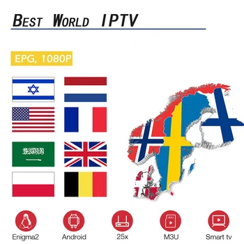 

World PRO iptv Sweden Nordic Arabic Israel Dutch UK Spain android tv box M3u Enigma2 STB smart tv box