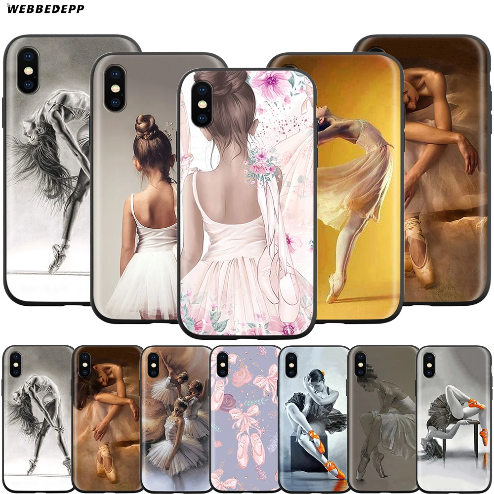 

Webbedepp Ballerina girl Dance Shoes Case for Apple iPhone XS Max XR X 8 7 6 6S Plus 5 5S SE