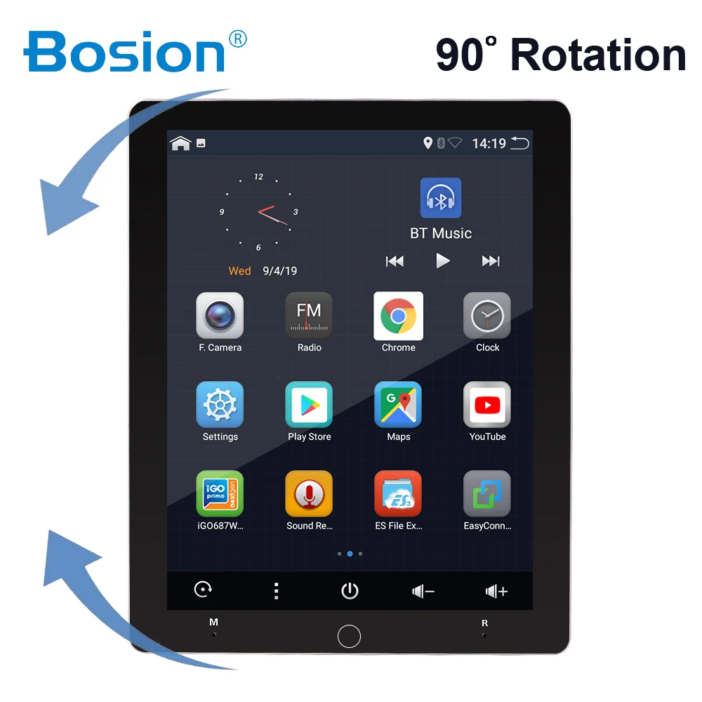 

9.7 inch Rotation 2DIN universal Android 9.0 Car Audio GPS Radio Video Player Stereo Auto BT RDS Head unit car multimedia player