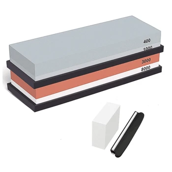 

A01-Complete Knife Sharpening Stone Set 400/1000 Grit Water Stone, 3000/8000 Grit Water Stone, Best Whetstone Knife Sharpener, F