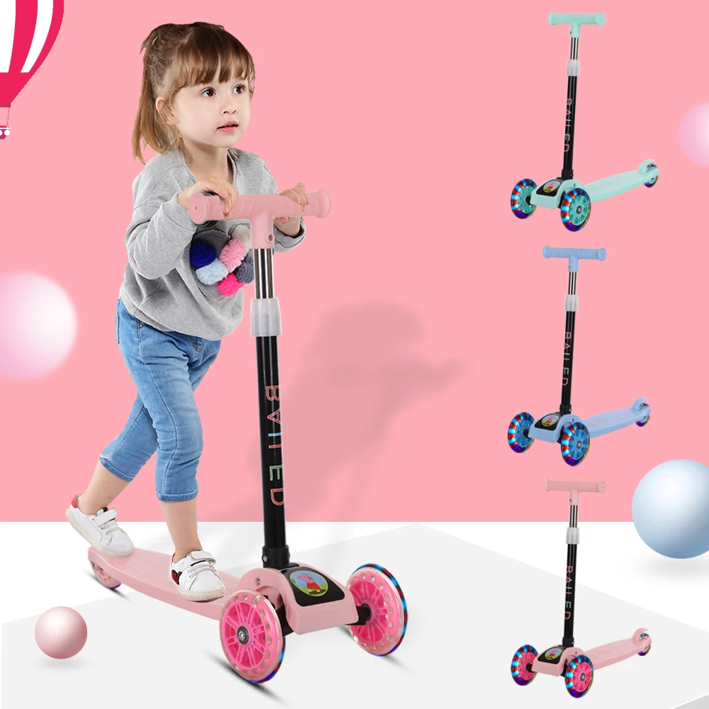 Patinete de equilibrio 3 en 1 para niños, automóvil triciclo para niños, patinete plegable con Flash, juguetes para montar en bicicleta