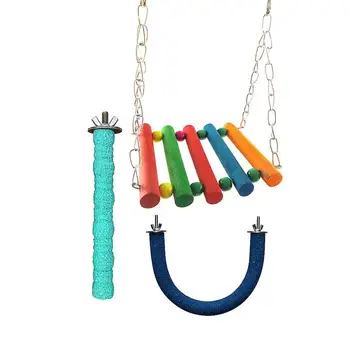 

1 Set Parrot Swing Thicken Fashion Practical Pet Parrot Toys Parrot Hanging Swings Stand Stick for Indoor Garden