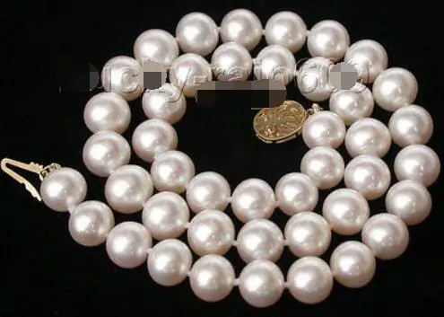

Genuine AAAA 17" 10-11MM ROUND WHITE SOUTH SEA PEARL NECKLACE 14K SOLID CLASP e1958