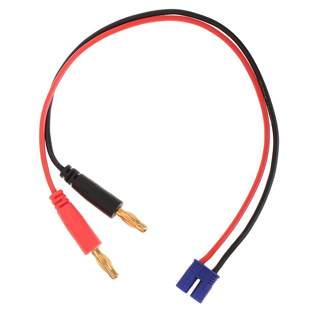 RC Battery Charge Cable EC2 Male to 4mm Banana Plug Connector Plug
