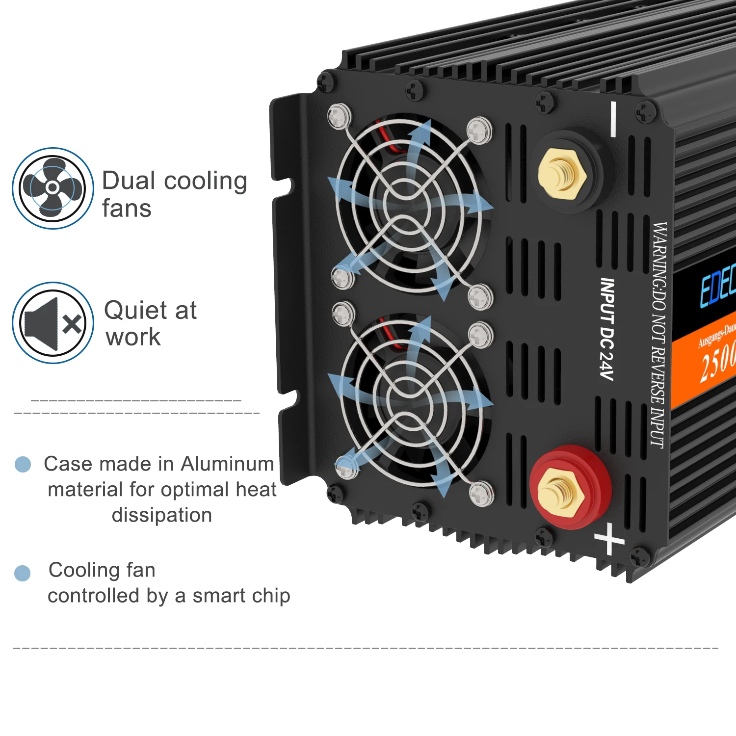 EDECOA 2500W 5000W Off преобразователь сетевого напряжения DC 24V AC 220V 230V 240V пульт