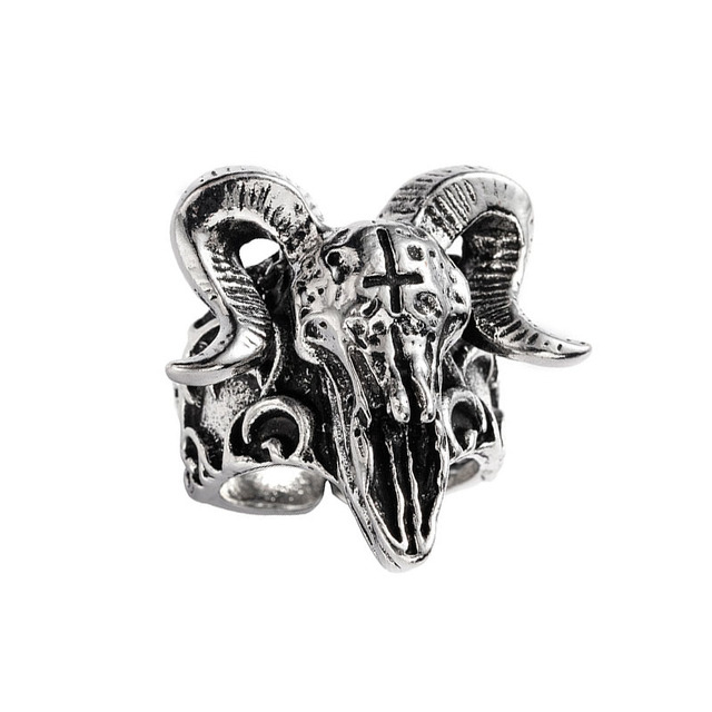 Punk Men Ring Demon Skeleton Hip Hop Rock Locomotive Ring Titanium Steel Alloy Ancient Silver Color Ring Women Jewelry
