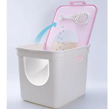

Cat Sand Pot Top-in Anti-splash Double-door Cat Toilet Large Closed Anti-odor And Deodorizing Cat Dung Pot Cat Products