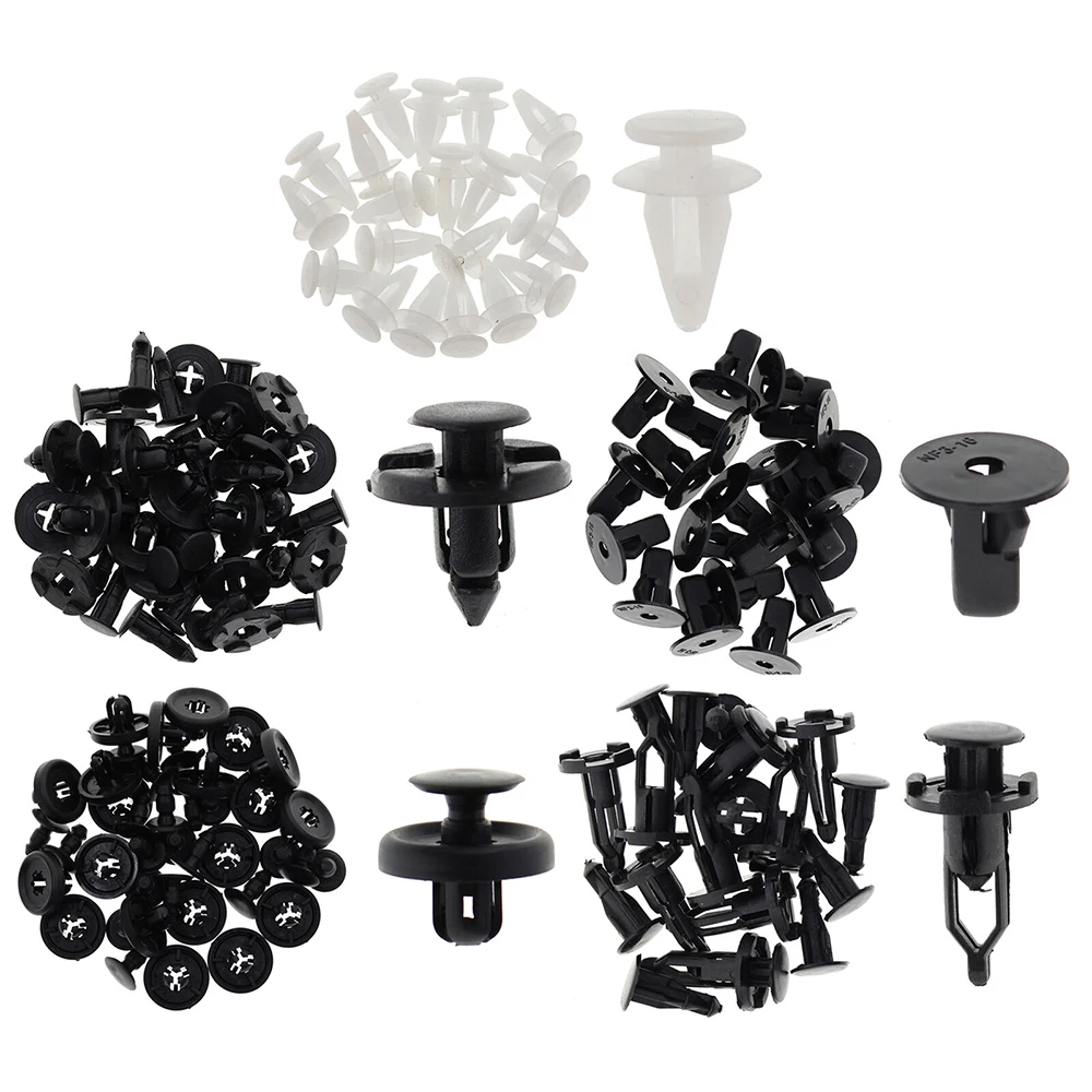 100x Plastic Rivets Car Nylon Buckle Fasteners Trim Panel Clips Bumper