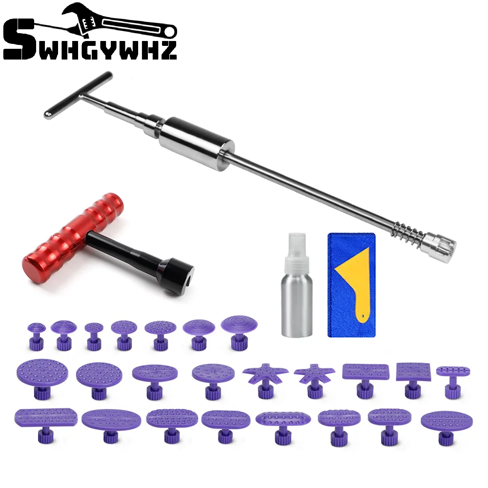 

Car Paintless Dent Repair Removal Kits Tools Hammer T-Bar Glue Puller Dent Repair Tabs Glue Pulling Tabs Kit
