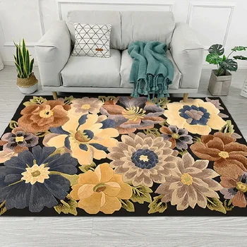 

European Style High Quality Art Flower Art Carpet For Living Room Bedroom Anti-Slip Floor Mat Fashion Kitchen Carpet Area Rugs