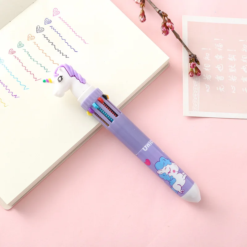 Новинка оригинальная шариковая ручка в виде единорога радуга кремния кавайная