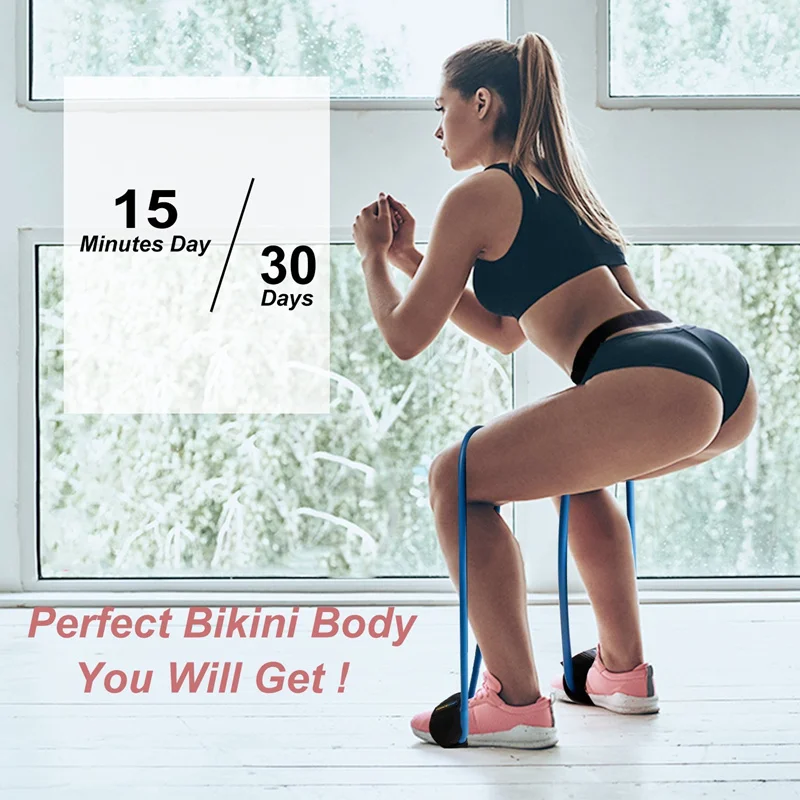

Yoga Fitness Legs Waist Belt Exercise Bands Resistance Band Muscle Strength Training Body Building Workout Elastic Bands