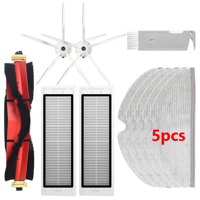 Water Tank Dust Box For XiaoMi Roborock S5 Max S6 MaxV Robot Vacuum Cleaner Mop Cloth HEPA Filter Side / Main Brush Spare Parts 11pcs