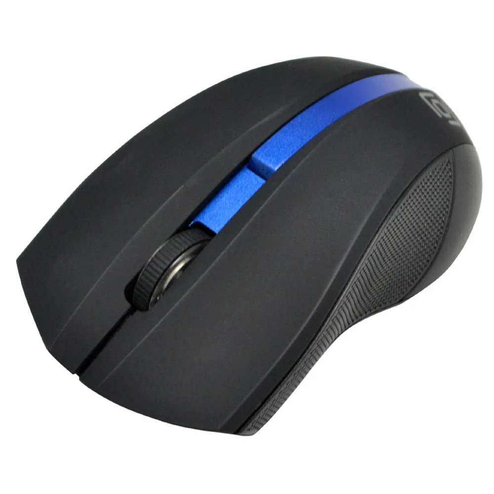 Мышь OKLICK 615MW, беспроводная, USB, черный и синий
