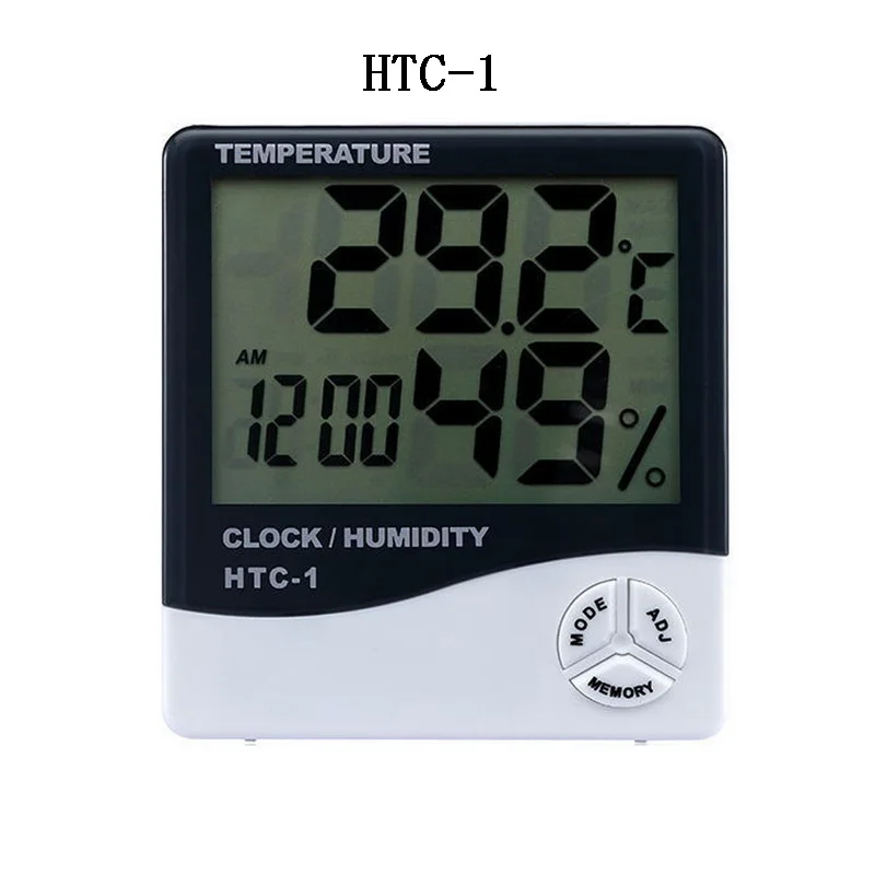 1-2 Электронный ЖК-экран цифровой термометр гигрометр закрытый измеритель влажности температуры с функцией будильника - Цвет: HTC-1