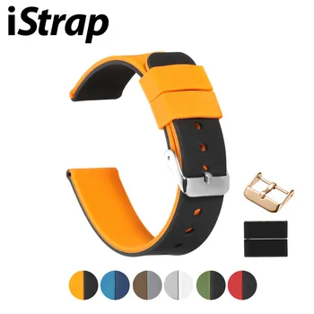 

iStrap Rubber Bands Watch Straps Pin Buckles for Men and Women Smartwatches 20mm,22mm Silicone Watch Bands + Tool
