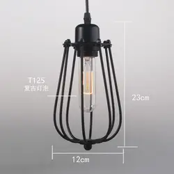 Американский винтажный железный подвесной светильник E27 Вольфрамовая Лампа T125 AC220V промышленный подвесной светильник осветительный