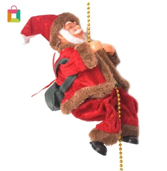 

Brown raw edge climbing beads old man electric Santa Claus climbing ladder climbing beads music Santa Claus doll children gifts
