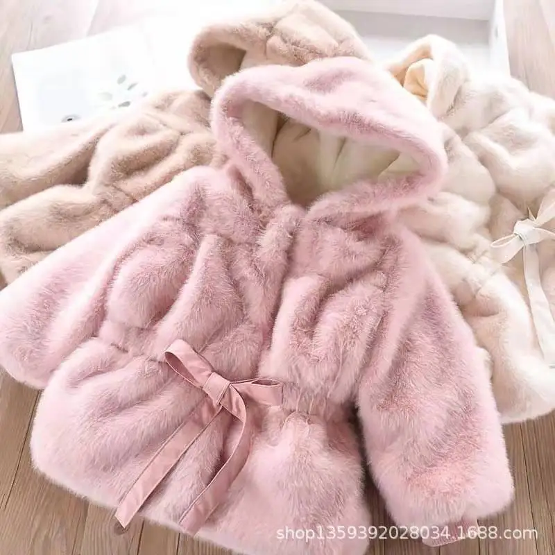 Harajuku/Брендовое пальто для маленьких девочек Детская куртка для маленьких девочек плюшевое пальто детские хлопковые топы, теплые зимние меховые пальто