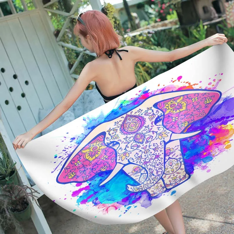 Индии цветной слон комплект пляжное полотенце для путешествий плавания банное