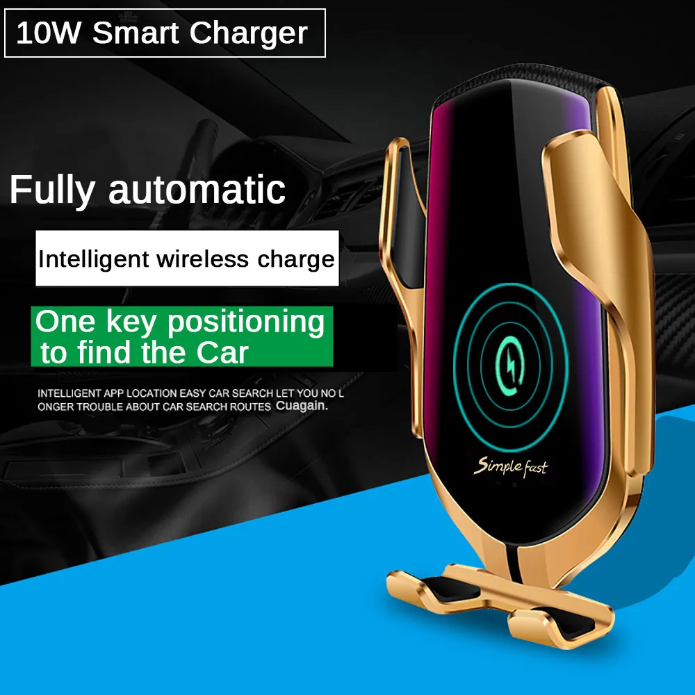 

Qi Automatic Sense Car Wireless Charger for iPhone X XS Max XR 10W Fast Wireless Charging Car Phone Holder For Samsung S10 S9 S8