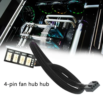 

Support PWM Computer Accessory Motherboard Home Socket Universal Power Cable Braided Cooling Fan Hub PC CPU Multi Splitter 4 Pin