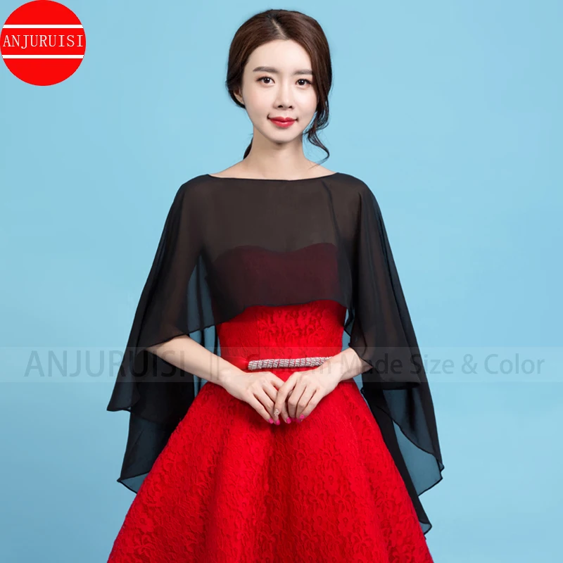 Chiffon Cape Bolero Women Femme Mariage Chalas Mujer Evening Wedding Bridal Jacket Wraps Accessories Peleryna Cloak Boda Shawl