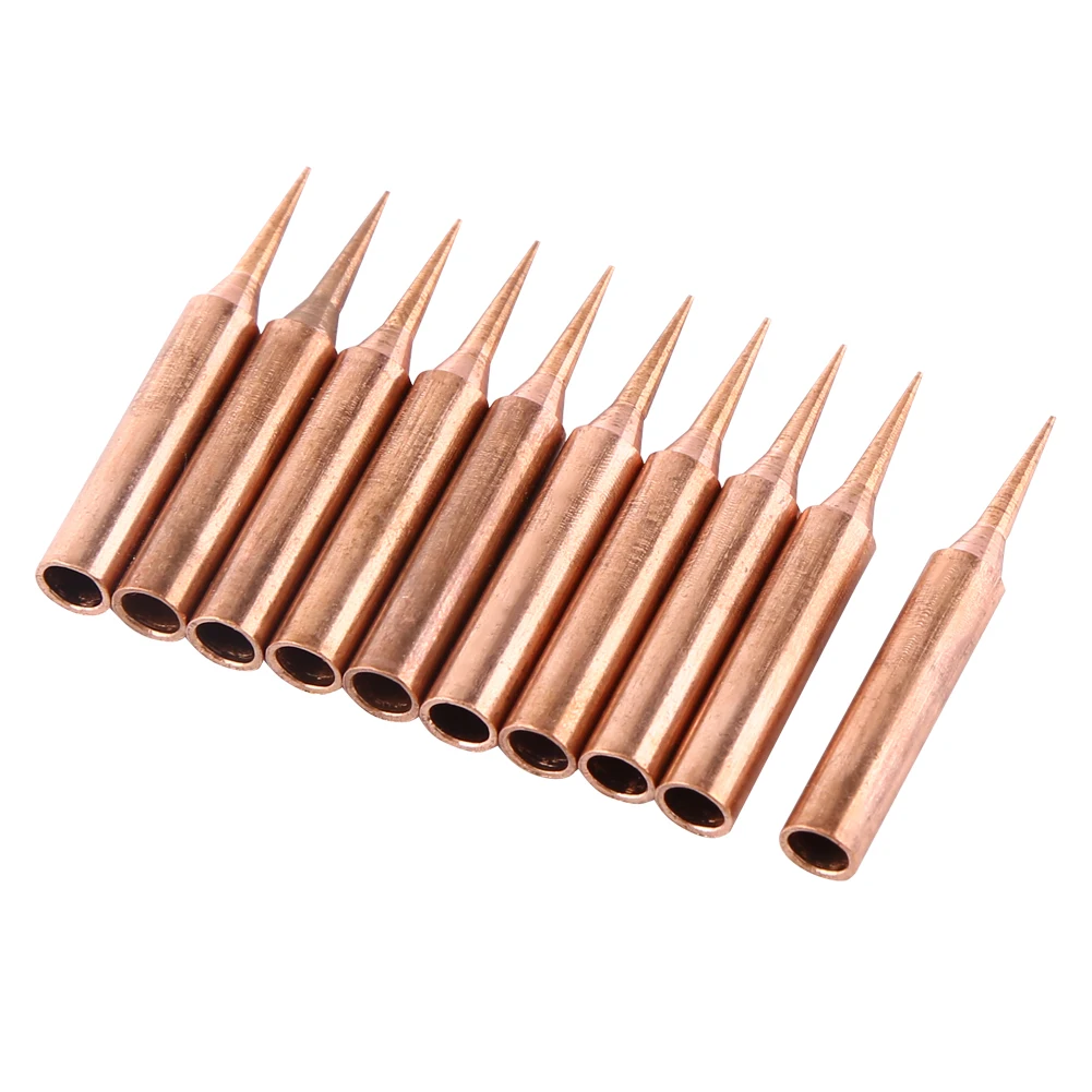 

10Pcs Pure Copper Low Temperature Soldering Iron Solder Tips Station Tool 900M-T Tips Forsoldering Rework Station Soldering
