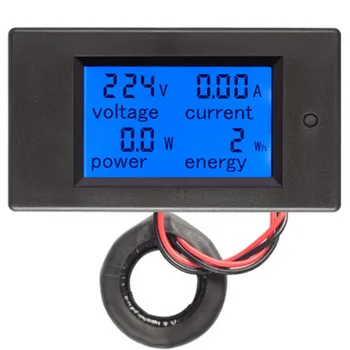

AC Single Phase Digital LCD Ammeter Voltmeter 80-260V 20A 4IN1 Electric Volt Amp Megter Power