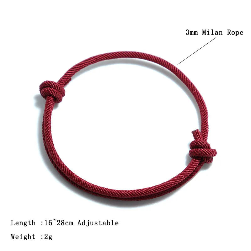 Minimalistisches 3mm Milan Seil Armband Männer Frauen Student Verstellbares geflochtenes rotes Fadenarmband Paar Armband Beste Freundin Geschenk Joias – Detail 5