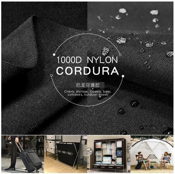 Толстая прочная cordura 1000D черная нейлоновая ткань ripstop с полиуретановым покрытием