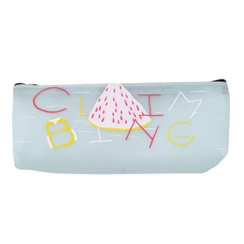 

Cute Fruit Printing Cosmetic Bags Silicone Women Travel Wash Waterproof Zipper Storage Bag Organizer Makeup Cases Beauty Bags