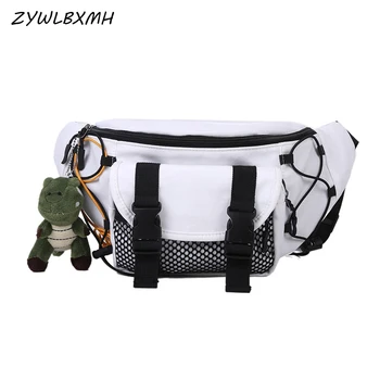 

ZYWLBXMH Men's Women's Waist Packs Canvas Waist Bag Solid Color Fanny Pack Outdoor Motion Belt Bag Breathable Chest Bag riñonera