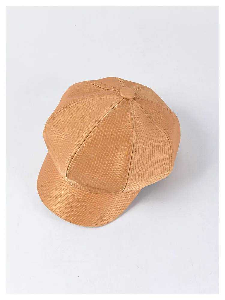 Новая модная женская кепка из искусственной кожи восьмиугольная зеленая авокадо кепки с козырьком от солнца военные кепки Snapback Женская Кожаная шапка