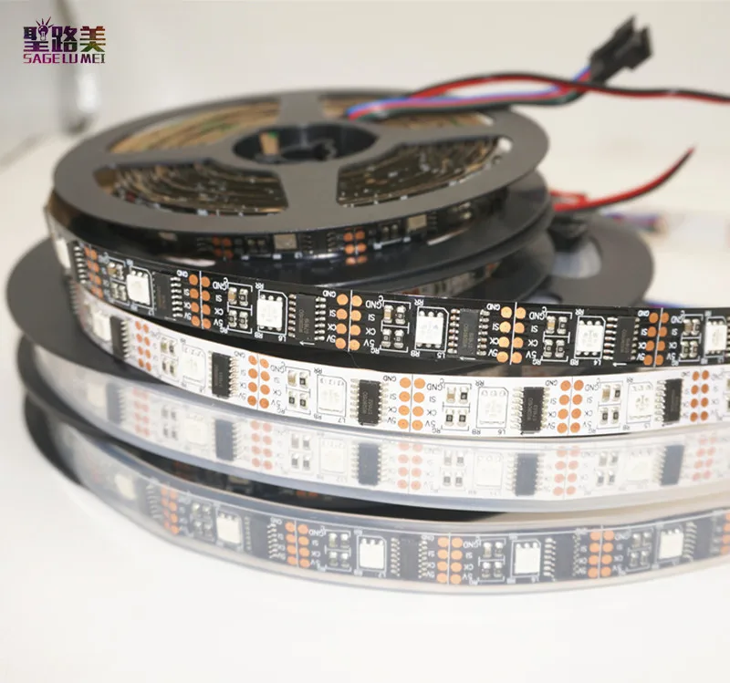 

1m/3m/5m WS2801 RGB LED Strip IP30/IP67 DC5V Individually Addressable 32leds/m 5050 RGB 12mm led Magic Dream Color Rope Light