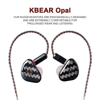 

KB EAR Opal Dynamic Driver Hifi In Ear Earphone With Carbon Fiber Plated Headset 3.5MMCX earplug with Metal Plated LOGO Earbud