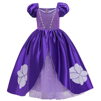 

LZH Children Purple Princess Dress Kids Dresses For Girls Elegant Dress Halloween Christmas Biethday Party Dress Baby Girl Dress