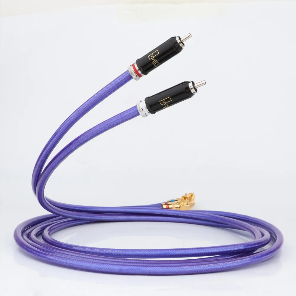 Coppia Di Alta Qualità Van Den Hul Mc-Silver It 65 Cavo Di Interconnessione Audio Rca Con Spina Rca Ad Angolo Retto A 90 Gradi In Oro 24 Carati