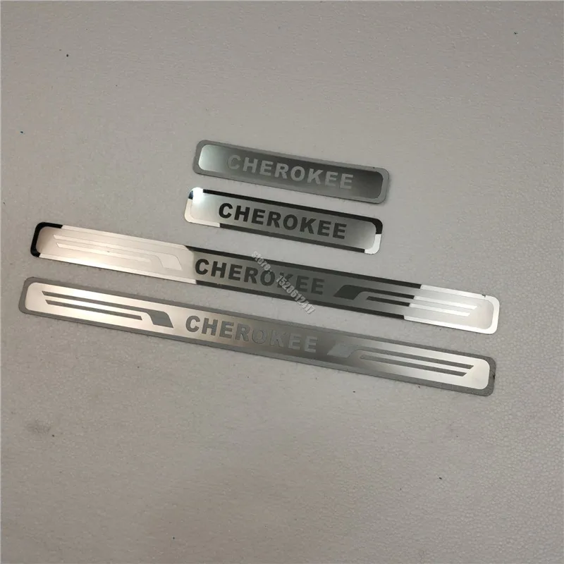 Car Door Sill Scuff Plate Jeep Cherokee Car styling Stainless Steel Scuff Plate Door Sill Welcome Pedal