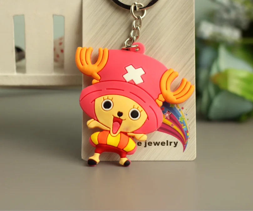 Аниме Одна деталь 3D брелок PVC Моделя с хорошим спросом key Finder кольца игрушки Луффи Зоро Sanji Nami Usopp v-ремень Робин Брук Фрэнки брелок милый кролик