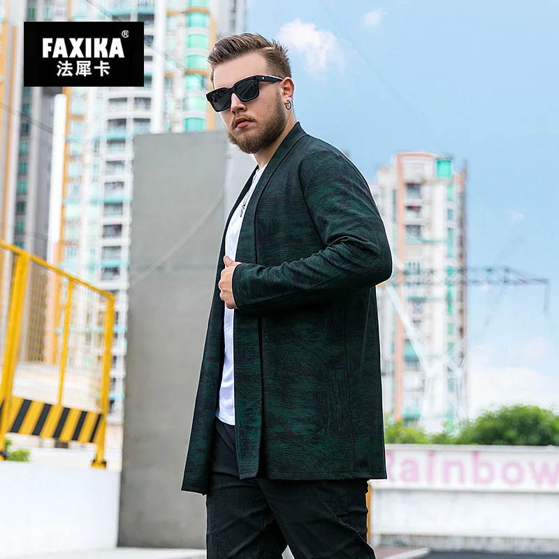 FAXIKA/осенний плащ для полных больших ярдов, свободный Джокер, популярный логотип, большие размеры, Мужское пальто для отдыха без пряжки