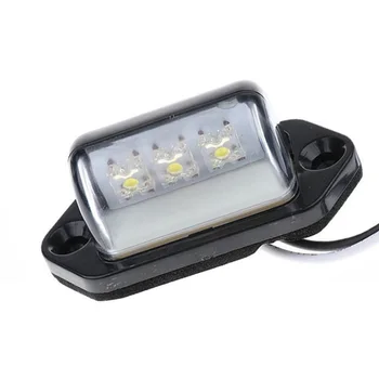 

3LED Rear License Plate Light White Car Truck Trailer Lamp 12 / 24V Waterproof High Brightness And Long Service Life