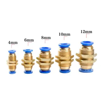 

10PCS PM4/6/8/10/12mm Air Pneumatic Straight Bulkhead Hose Tube Quick Connector