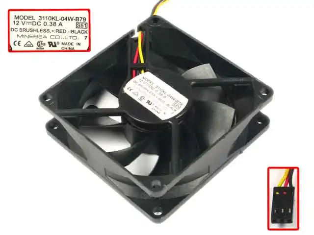 

NMB-MAT 3110KL-04W-B79 S51 DC 12V 0.44A 80x80x25 мм 3-проводной Вентилятор охлаждения сервера