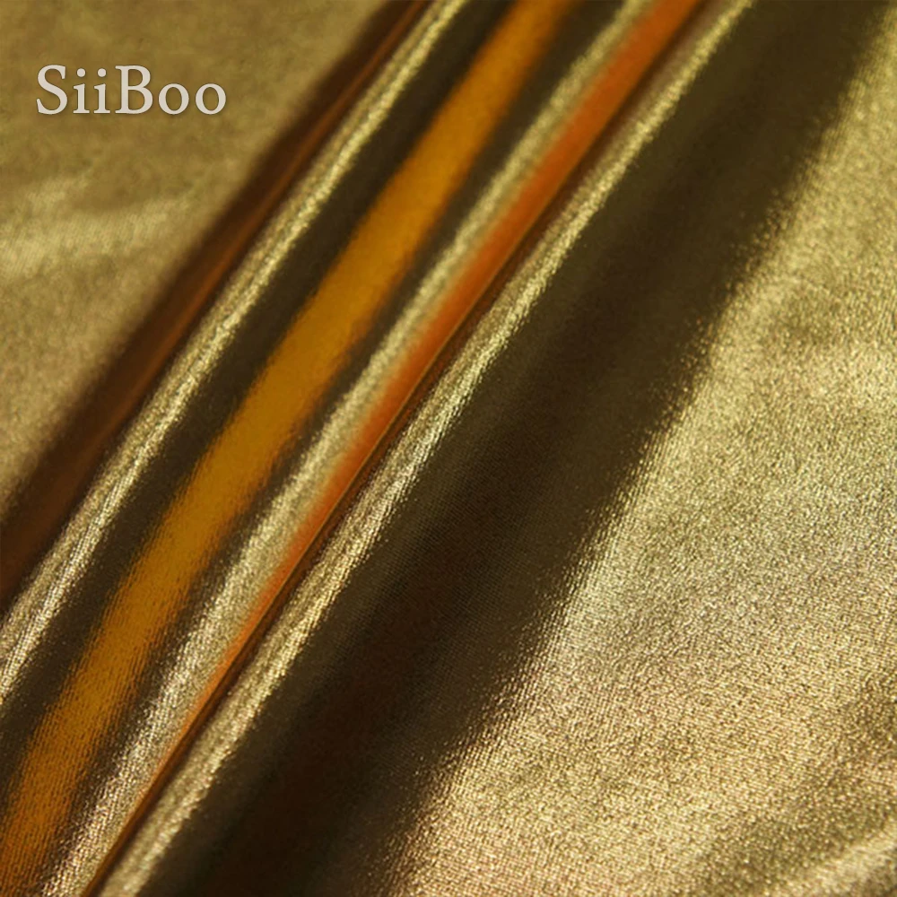 Новая мода золото серебро слой спандекс ткань с бронзовым для сценического