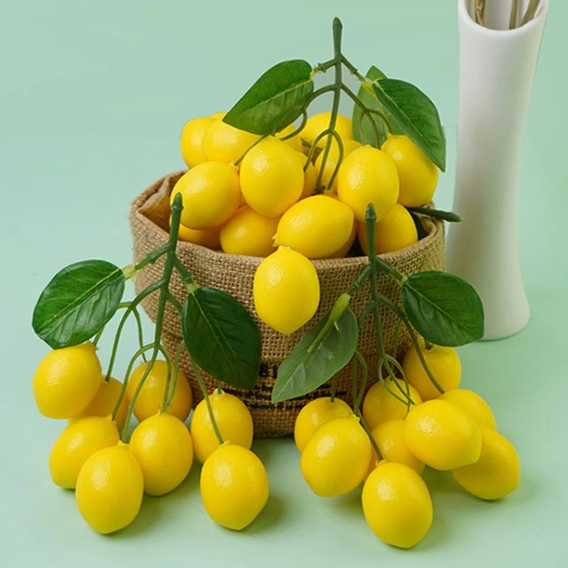 2 Strings Artificial Fake Fruit Lemons Simulation Fruit Wall Decorations 